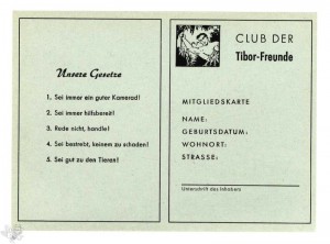 Club der Tibor Freunde Mitgliedskarte Version B