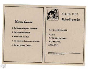 Club der Akim Freunde Mitgliedskarte Version B