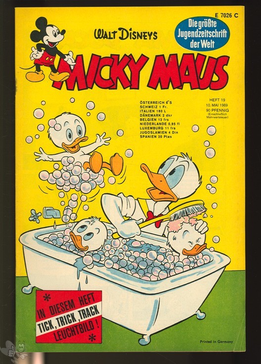 Micky Maus 19/1969 mit Leuchtbild + Klappseiten