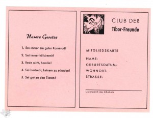 Club der Tibor Freunde Mitgliedskarte Version A 