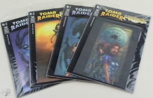 Gamix 1 +2: Tomb Raider / Witchblade Buchhandelsa, jeweils 2x Cover-Version A+B