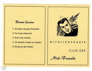 Club der Nick Freunde Mitgliedskarte 