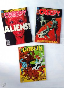 Konvolut Creepy &amp; Goblin, Warren Mags US Ausgaben, 3 Magazine