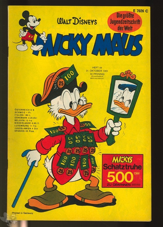 Micky Maus 44/1969 mit den Klappseiten