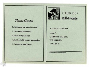 Club der Ralf Freunde Mitgliedskarte Version A 