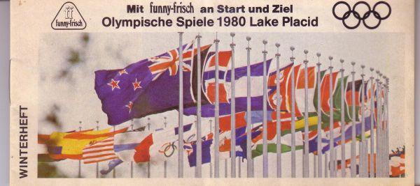 OLYMPISCHE SPIELE 1980 Lake Placid Winterheft von FUNNY FRISCH, mit Programm und Siegern von 1976