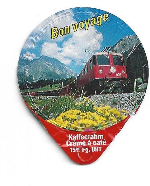 KAFFEERAHMDECKEL aus Österreich: Bergbahn in Preda, (Kaffeesahnedeckel)