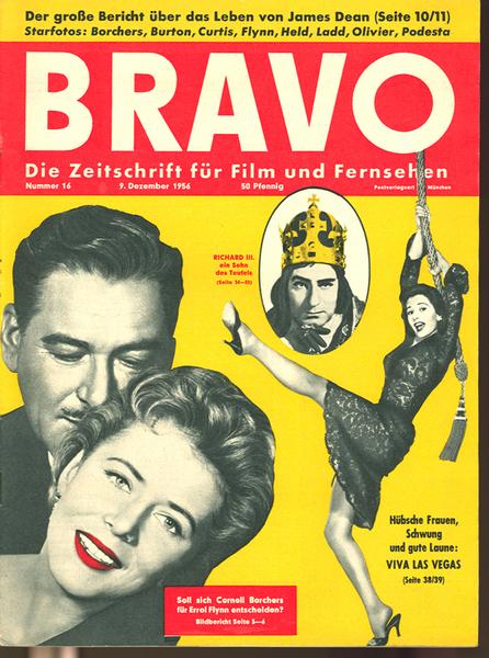 Bravo 1956 Nr. 16 (E. Flynn, J. Dean, T. Curtis u.a.)