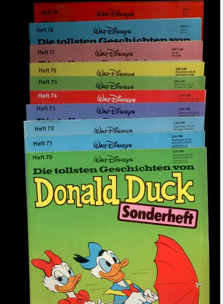 Die tollsten Geschichten von Donald Duck Nr. 70-79 komplett in 1. Aufl.
