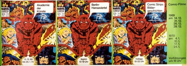 Plakat: ''Comic Strips'' zur gleichnamingen Ausstellung von 1969 in der Akademie der Künste in Berlin, extrem selten!