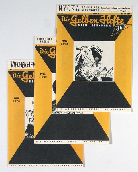 Die gelben Hefte ( Nyoka ) Nr. 1 - 3 komplett, ebenfalls recht seltener Nachdruck (Dargatz, 1992) der Raritäten von 1954!