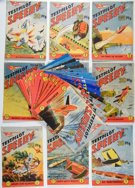 Testpilot Speedy Großbände 1 - 27 komplett - alles Originalausgaben! Jupiter Verlag 1955 - 1956