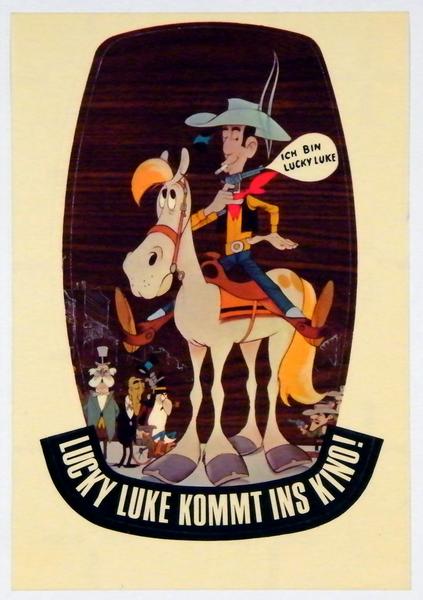 Lucky Luke - seltener Aufkleber, ca. 1971, wohl zum ersten Lucky Luke-Film ''Daisy Town''