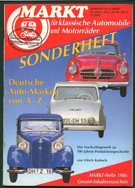 Markt 1986/1987 Sonderheft 3 - Autozeitschrift