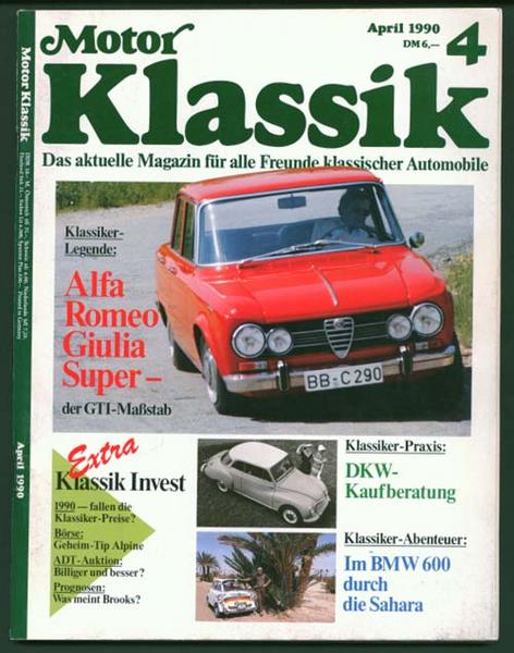 Motor Klassik 1990 Heft 4 - Autozeitschrift