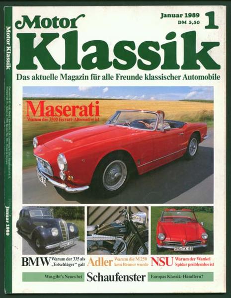 Motor Klassik 1989 Heft 1 - Autozeitschrift