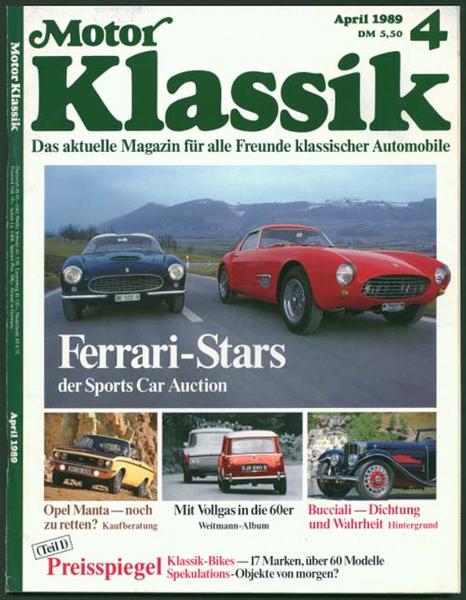Motor Klassik 1989 Heft 4 - Autozeitschrift