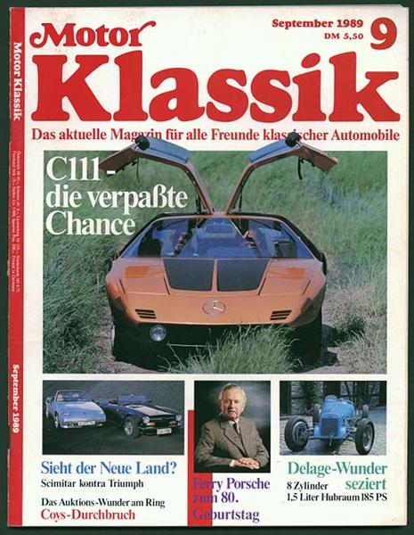 Motor Klassik 1989 Heft 9 - Autozeitschrift