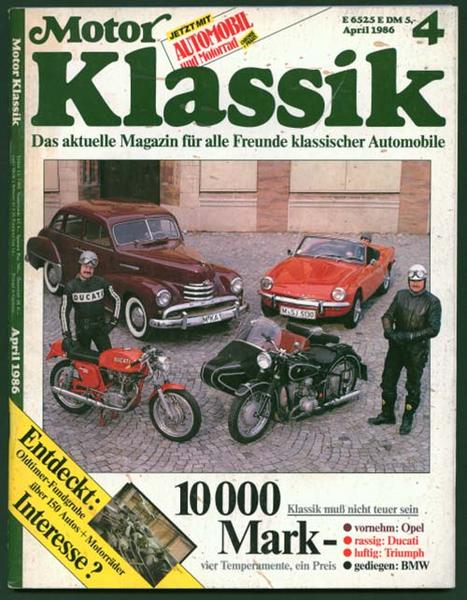 Motor Klassik 1986 Heft 4 - Autozeitschrift