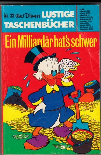 Walt Disneys Lustige Taschenbücher 33: Ein Milliardär hat's schwer (1. Auflage)