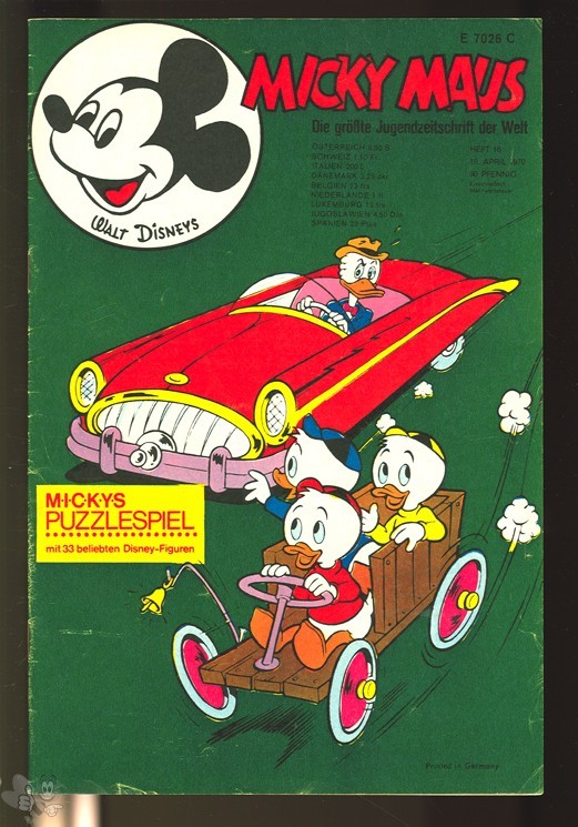 Micky Maus 16/1970 mit den Klappseiten