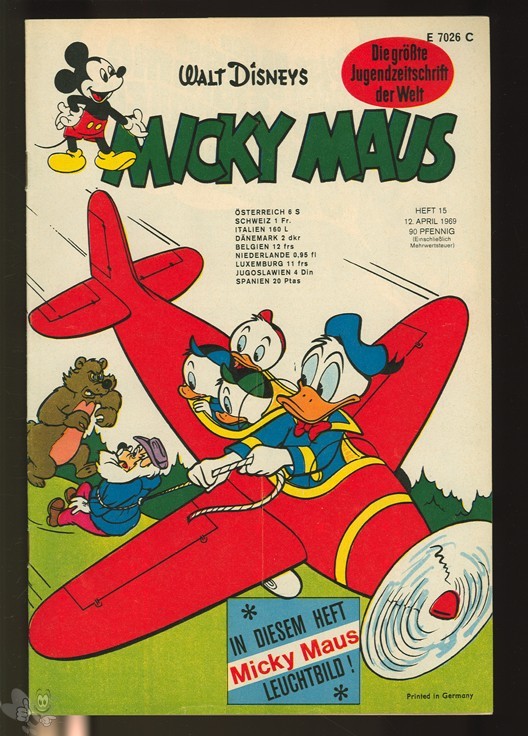 Micky Maus 15/1969 mit den Klappseiten