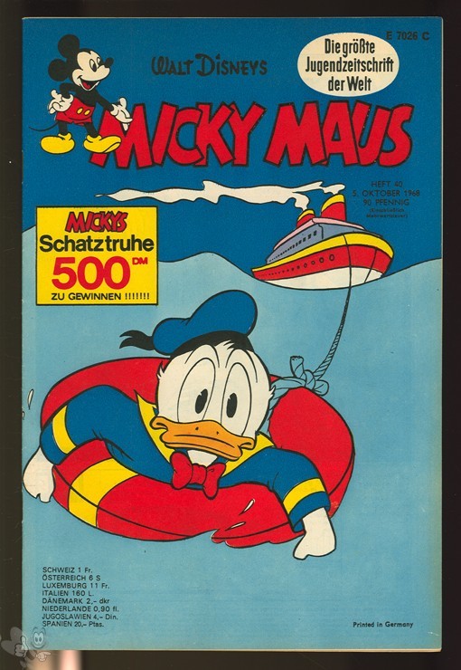 Micky Maus 40/1968 mit den Klappseiten