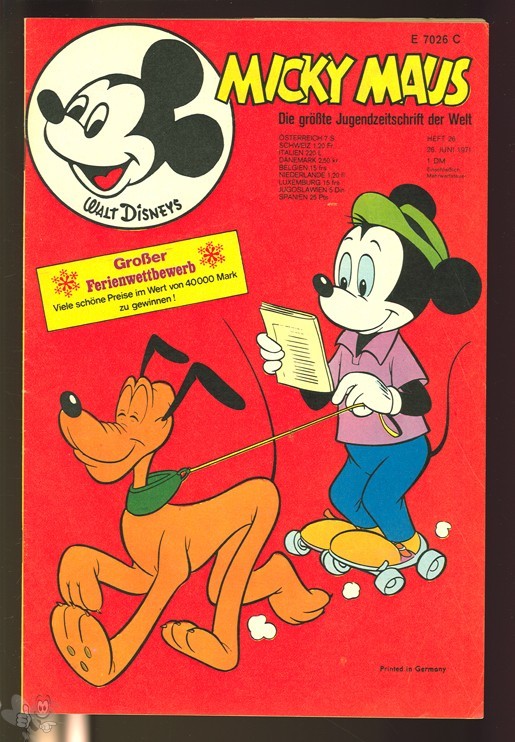 Micky Maus 26/1971 mit den Klappseiten