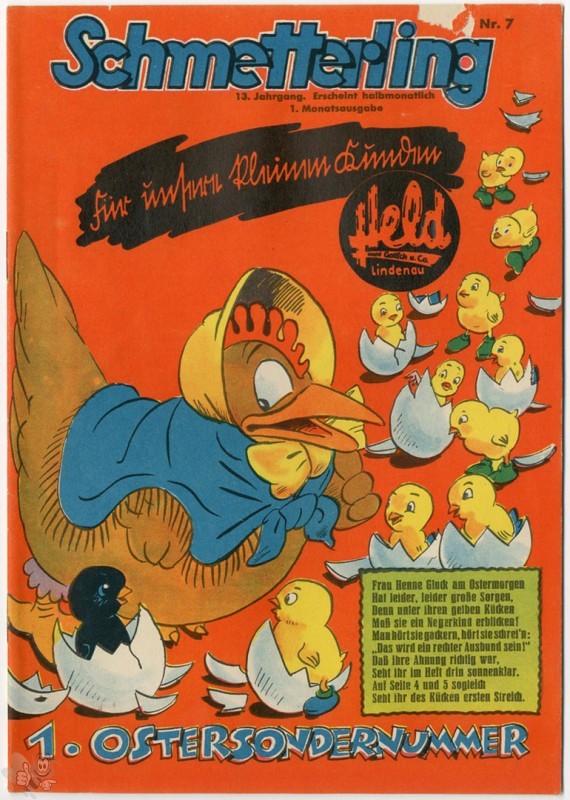 Scmetterling 13, Jahrgang, 1938, Nr. 7, mit Donald Duck!