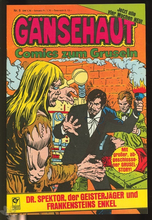 Condor Verlag 1981 GÄNSEHAUT Comics zum Gruseln Heft # 3