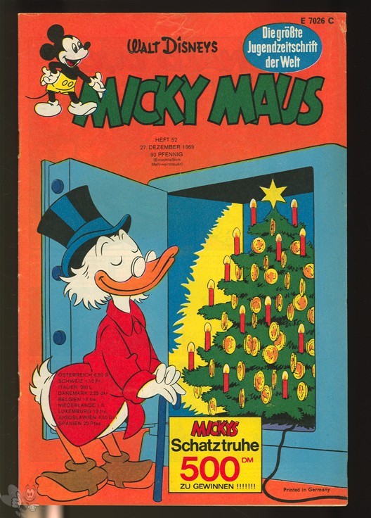 Micky Maus 52/1969 mit den Klappseiten