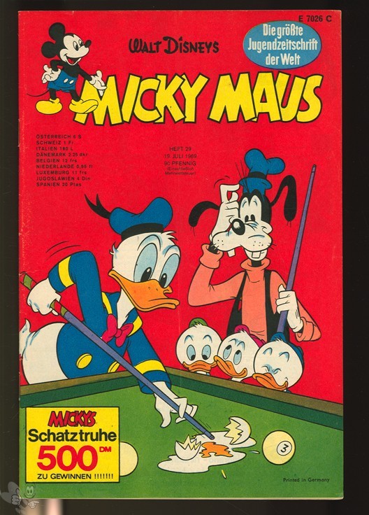 Micky Maus 29/1969 mit den Klappseiten