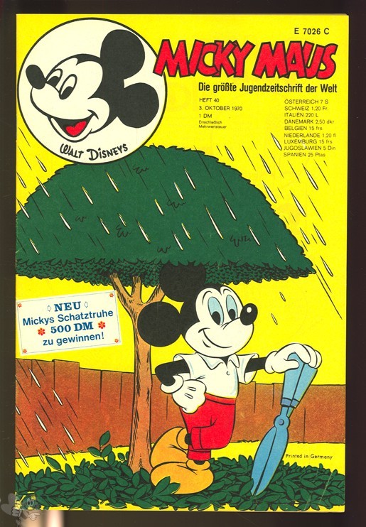 Micky Maus 40/1970mit den Klappseiten