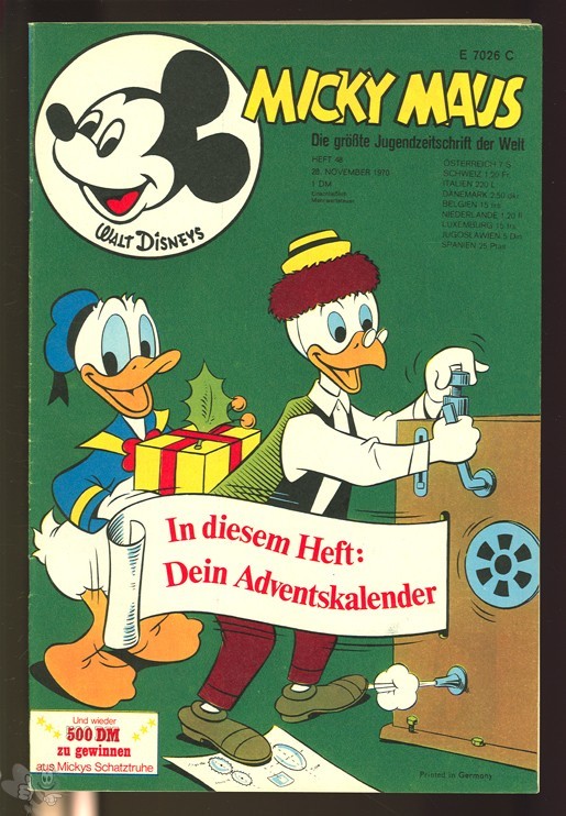 Micky Maus 48/1970 mit den Klappseiten