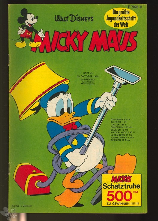 Micky Maus 43/1969 mt den Klappseiten