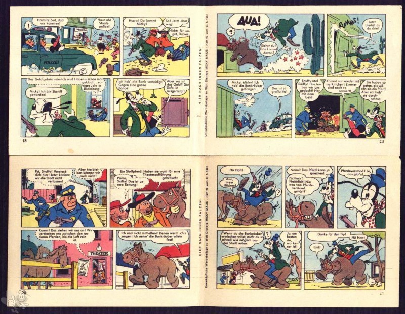 Micky Maus 1961: Nr. 22 -  lose Beilage 2 Comicstreifen