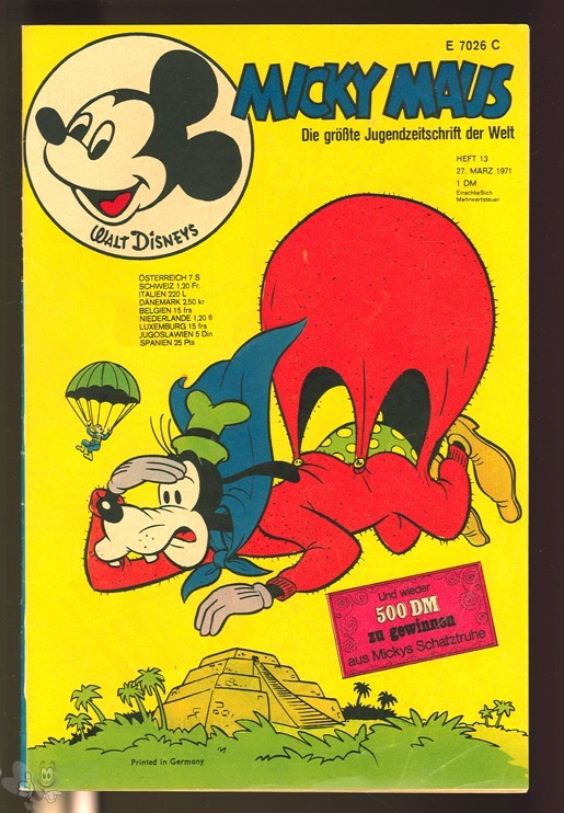 Micky Maus 13/1971 mit den Klappseiten