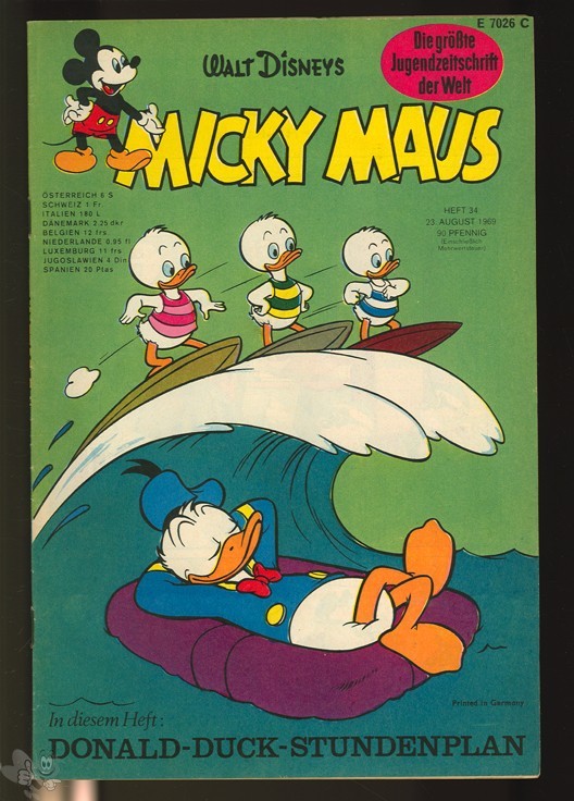 Micky Maus 34/1969 mit den Klappseiten