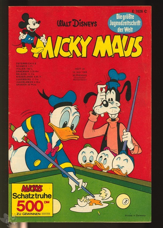 Micky Maus 29/1969 mit den Klappseiten