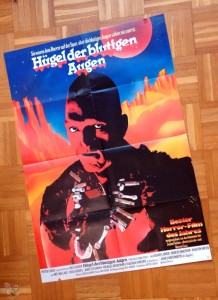 Filmplakat zu &quot;Hügel der blutigen Augen&quot; v. Wes Craven, gefaltet