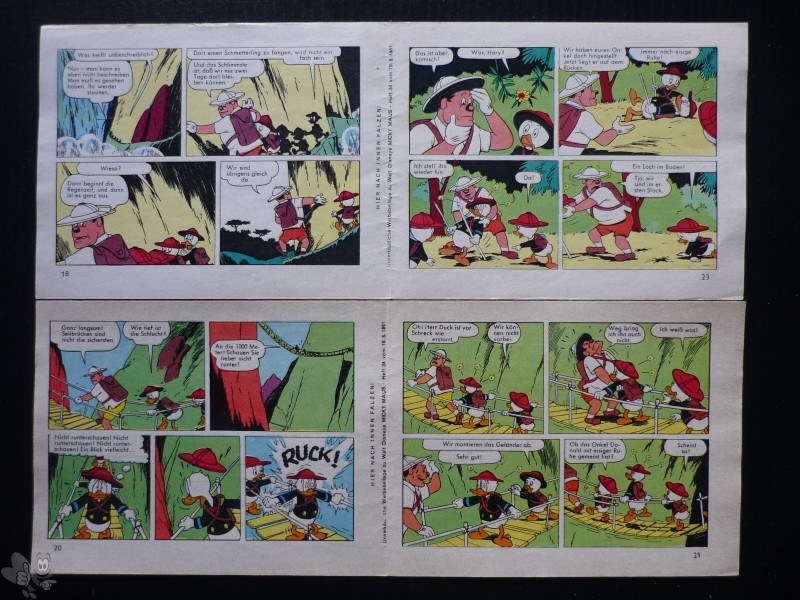Micky Maus 1961: Nr. 34 - lose Beilage 2 Comicstreifen.