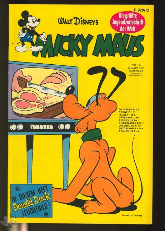 Micky Maus 13/1969 mit den Klappseiten