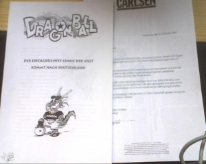 &quot;Dragon Ball&quot; Pressemappe Carlsen Verlag 1997