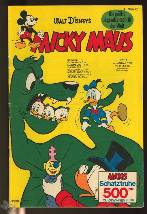 Micky Maus 1/1969 mit den Klappseiten