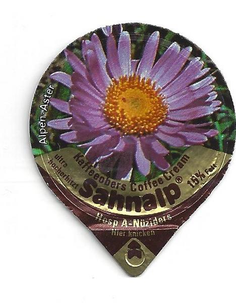 KAFFEERAHMDECKEL aus Österreich: Alpen Aster (Kaffeesahnedeckel)