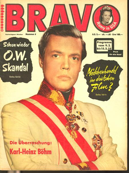 Bravo 1958 Nr. 6 (K.H. Böhm, Y. Brunner, C. Grant u.a.)