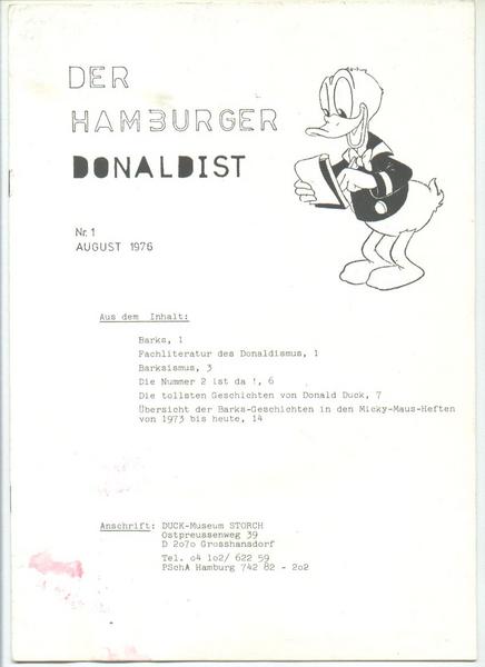 Der Hamburger Donaldist 1 (Nachdruck 1980)