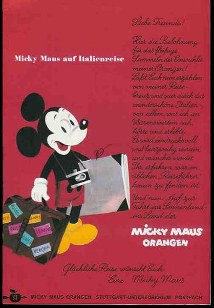 Micky Maus auf Italienreise-Micky Maus-Orangen Werbeheft