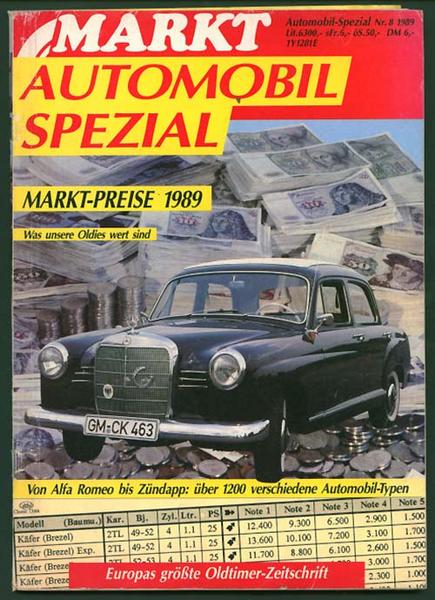 Markt 1989 Heft 8 Spezial - Autozeitschrift