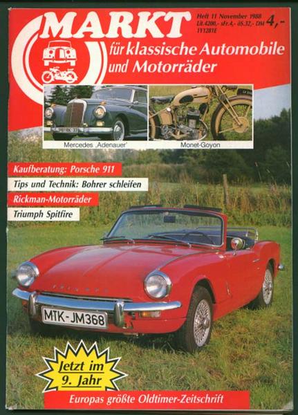 Markt 1988 Heft 11 - Autozeitschrift